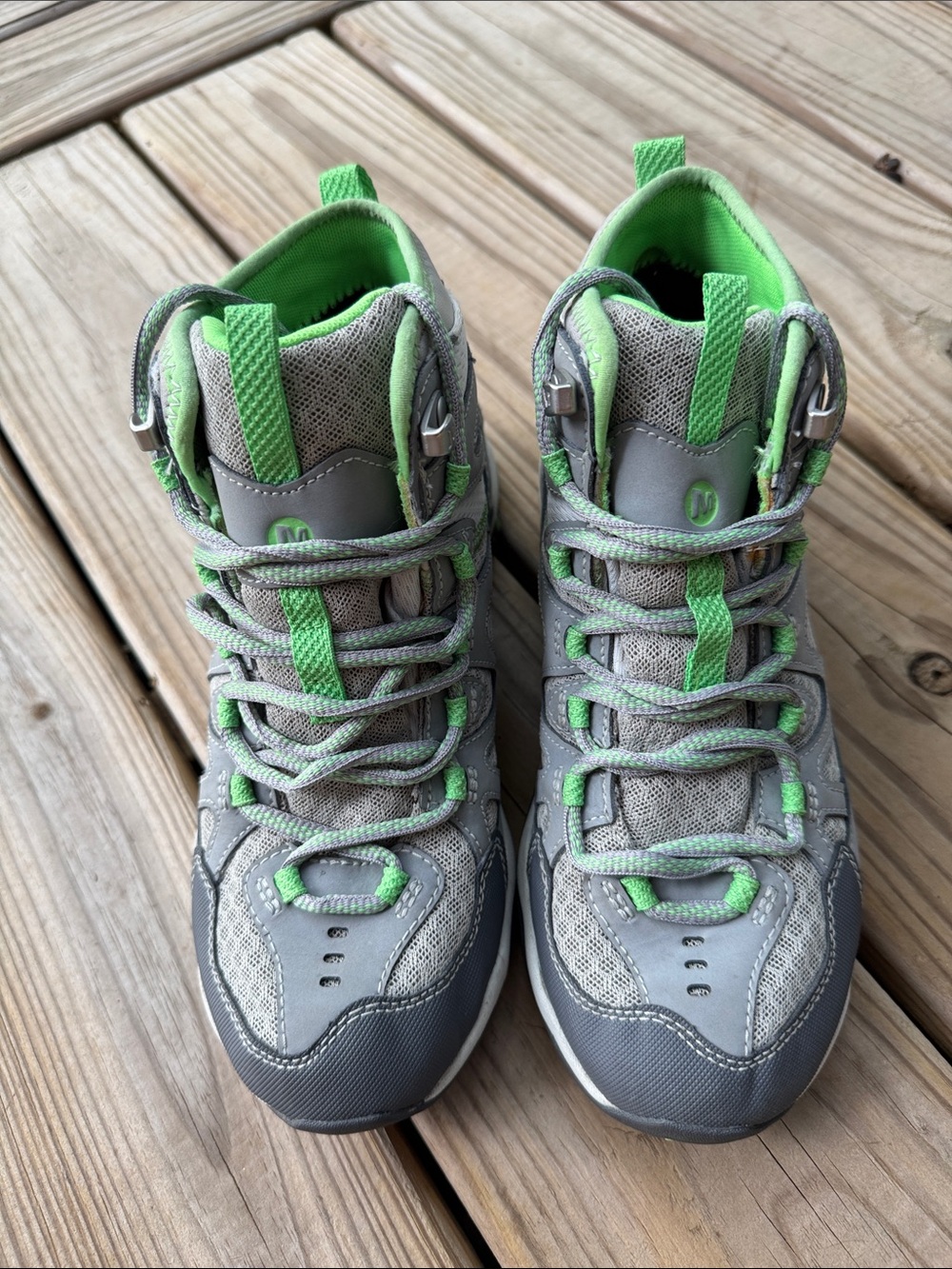 Merrell Gray and Green boots women’s size 7
